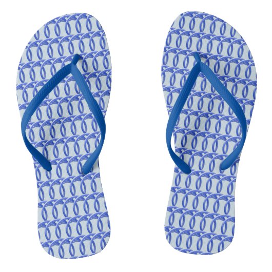 Fllip Flop - Blue Wicker Pattern Teenslippers (Voetbed)