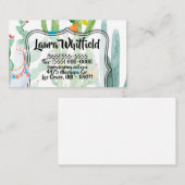 Flo Carte de visite Boho Llama Bohemian Cacti (Devant / Derrière)