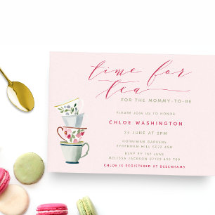 Floal Theekopjes Roze Baby Shower Thee Feestje Kaart