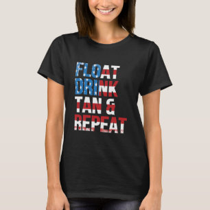 Float Drink Tan Herhaal zomervakantie T-shirt