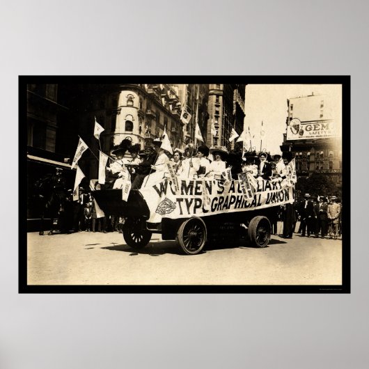 Float in Labour Day Parade New York City 1909 Poster (Voorkant)