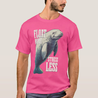 Float Meer Stress Minder Manatee Zee Koe T-shirt
