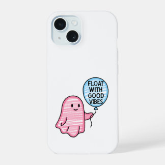 Float met goede vibes schattig boek ontwerp iPhone 15 hoesje
