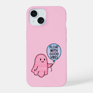Float met goede vibes schattig boek ontwerp iPhone 15 hoesje