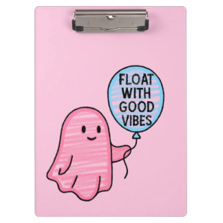 Float met goede vibes schattig boek ontwerp klembord