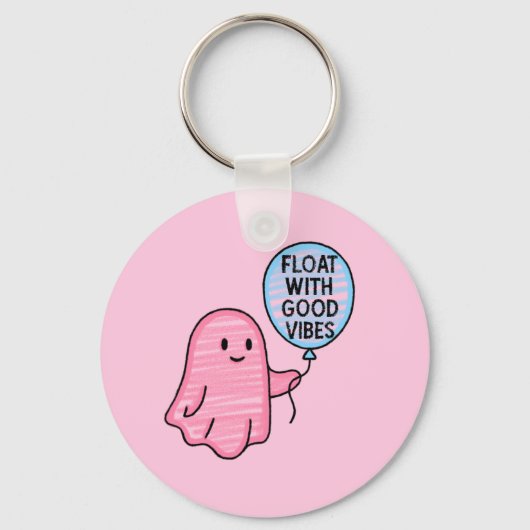 Float met goede vibes schattig boek ontwerp sleutelhanger (Voorkant)