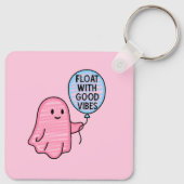 Float met goede vibes schattig boek ontwerp sleutelhanger (Achterkant)