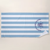 Floatin' and Toastin' The Lake Club Blue Stripe is Strandlaken (Voorkant)