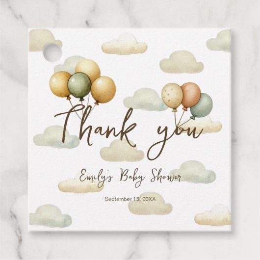 Floating Balloons Adventures Dank u White Bedankjes Labels (Voorkant)