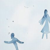 Floating Blue Watercolor Figures Behang (Zoom)