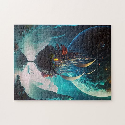 Floating Castle Ship Imaginaire Art Jigsaw Puzzle (Horizontal)