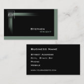 Floating Corner Monogram Moderne Aangepaste Kleur Visitekaartje (Voorkant / Achterkant)