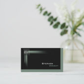 Floating Corner Monogram Moderne Aangepaste Kleur Visitekaartje (Staand voorkant)