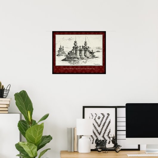 Floating Dungeons Poster - Albert Robida, 1893 (Thuiskantoor)