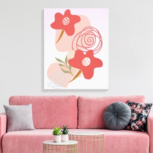 Floating Floral Boho Canvas Afdruk (Insitu (Woonkamer))