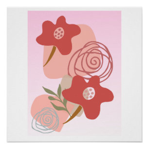 Floating Floral Boho Perfect Poster