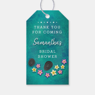 Floating Flowers Spa Party Gift Labels Cadeaulabel