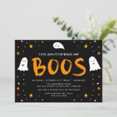 Floating Ghosts Boos en Booze Halloween Party Kaart (Staand voorkant)