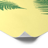 Floating Green Fern Feuilles élégant Poster Abstra (Coin)