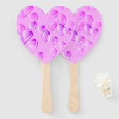 Floating Hearts & Dreams - Roze en Paarse Handwaaier (Voorkant en achterkant)