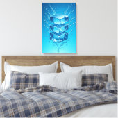 Floating Ice Cube Splash - Dynamische digitale kun Canvas Afdruk (Insitu (Slaapkamer))