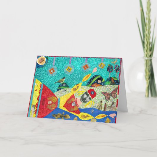 Floating Lady Wenskaart Feestdagen Kaart (Voorkant)