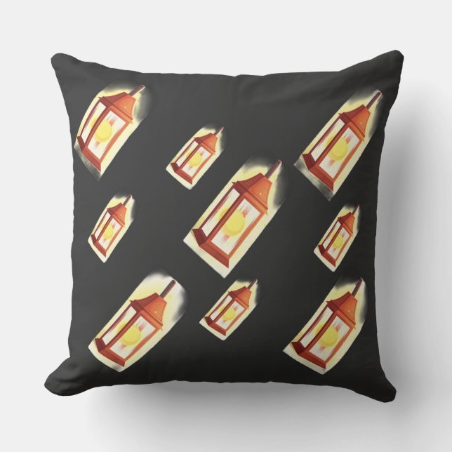 Floating Lantern Glow Pattern Cozy Aesthetic Decor Kussen (Voorkant)