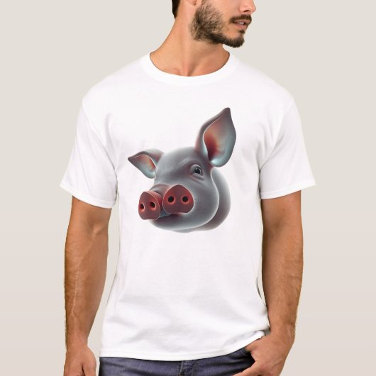 Floating Pig Face Art T-shirt (Voorkant)