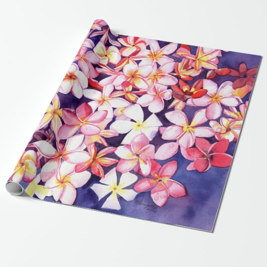 Floating Plumeria Cadeaupapier (Uitgerold)