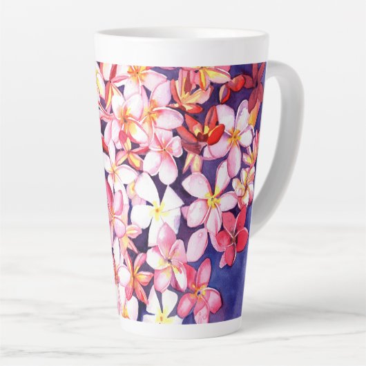 Floating Plumeria Latte Mok (Rechterhoek)