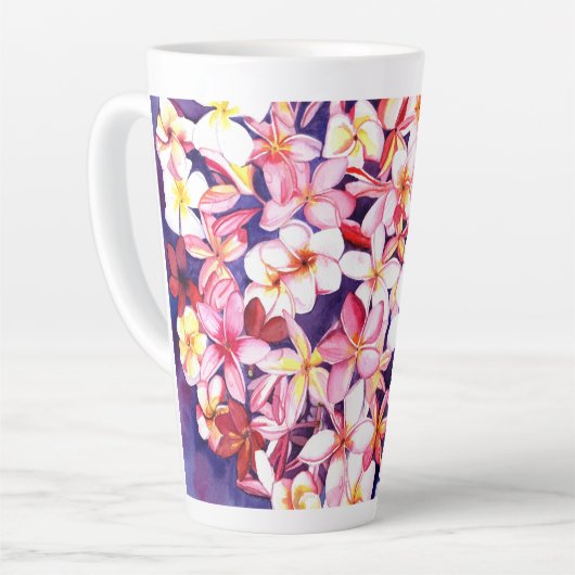 Floating Plumeria Latte Mok (Linkerhoek)