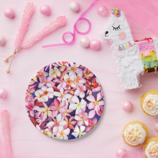 Floating Plumeria Papieren Bordje