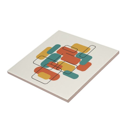 Floating Rectangles Abstract MCM #5 ID1224 Tegeltje (Zijkant)