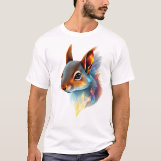 Floating Squirrel Face Art T-shirt