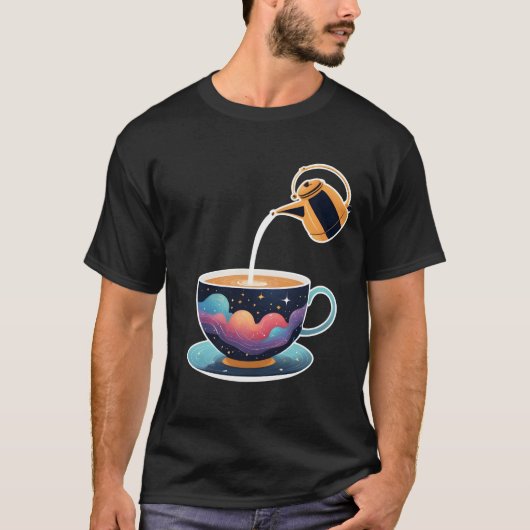 Floating Tea Kettle Galaxy Constellation. T-shirt (Voorkant)