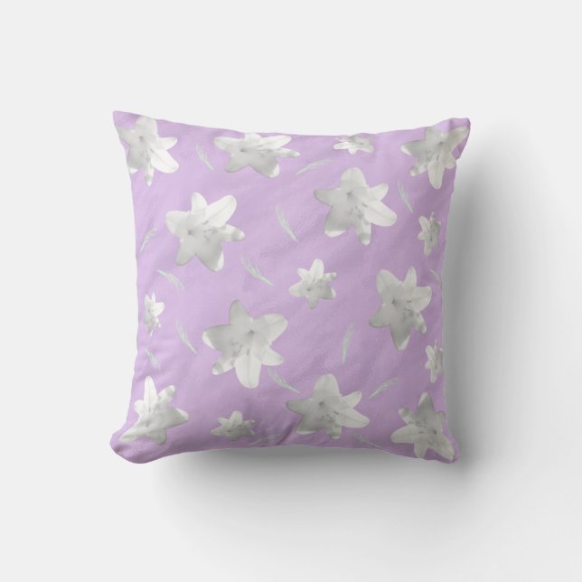 Floating White Lilies Coussin américain MoJo (Recto)