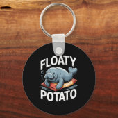 Floaty Tatoes Manatee Funny Sea Cow Ocean Animal L Sleutelhanger (Voorkant)
