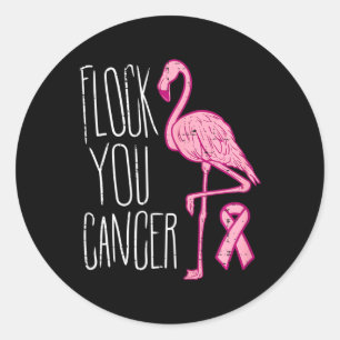 Flock You borstkanker Flamingo roze lint bewust Ronde Sticker
