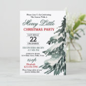 Flocked Christmas Tree Party Kaart (Staand voorkant)