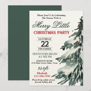 Flocked Christmas Tree Party Kaart