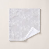 Flocon blanc sur saison hivernale argentée (Gant de toilette)