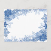 Flocon Bleu sur Numéro de Table de Mariage Blanc (Dos)