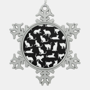 Flocon De Neige amour des chats ornement en étain