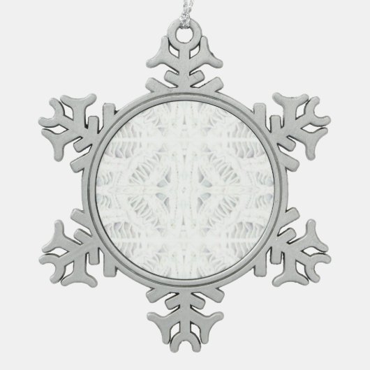 Flocon De Neige BATTENBURG LACE Pewer Snowflake Ornement (Devant)