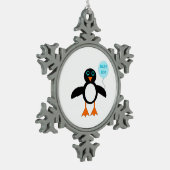 Flocon De Neige Bébé Bleu mou Boy Penguin Ornement (Gauche)