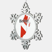 Flocon De Neige Bélize Plongée Drapeau Noël Ornement (Vue impression)