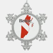 Flocon De Neige Bélize Plongée Drapeau Noël Ornement (Devant)