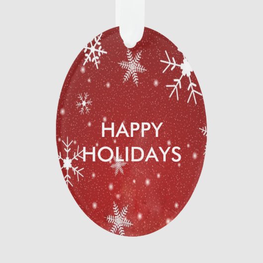 Flocon de neige blanc Forme ovale rouge Ornement a (devant)