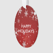 Flocon de neige blanc Forme ovale rouge Ornement a (devant)