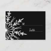 Flocon de neige blanc noir Mariage d'hiver Cartes (Devant)